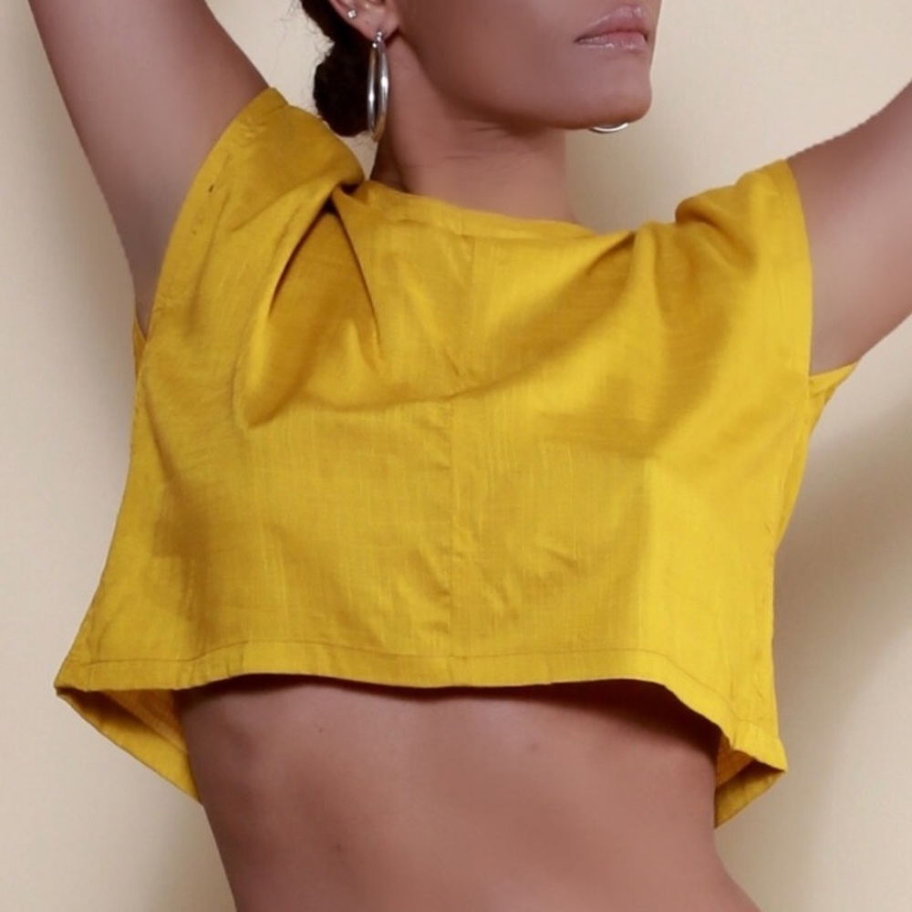 Crop Top blouse hand made linen